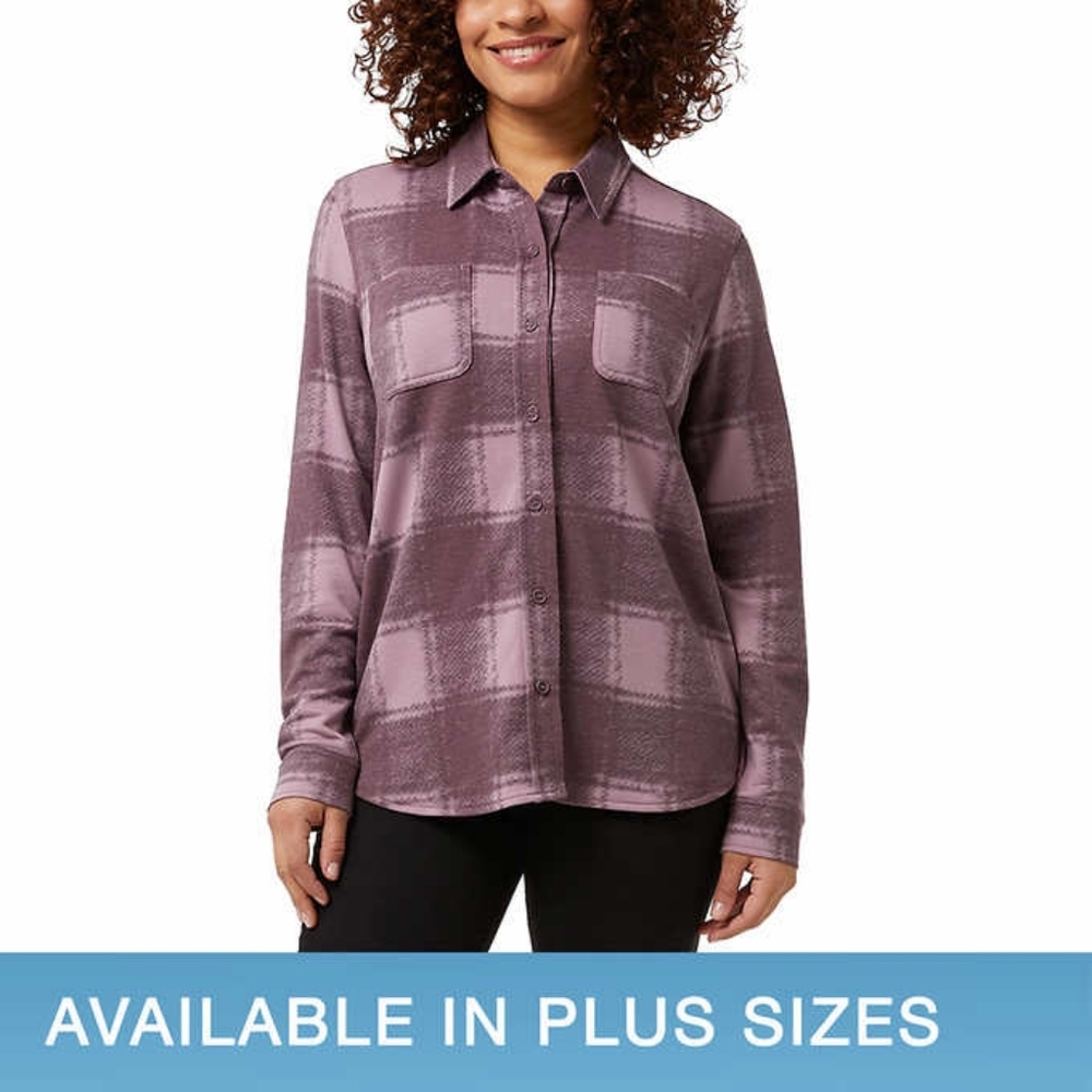 32 Degrees Ladies' Cozy Knit Button-Up Shirt